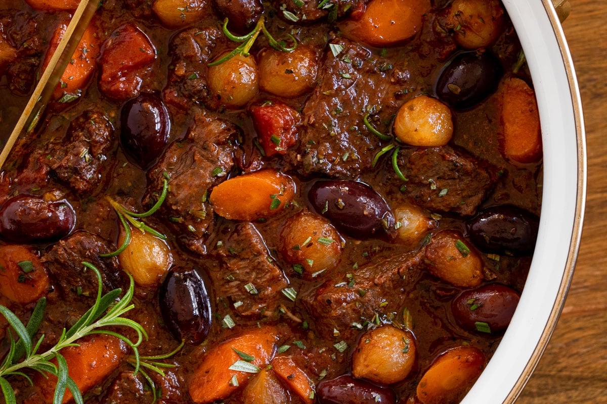 Beef and Olive Stew with Sourdough
